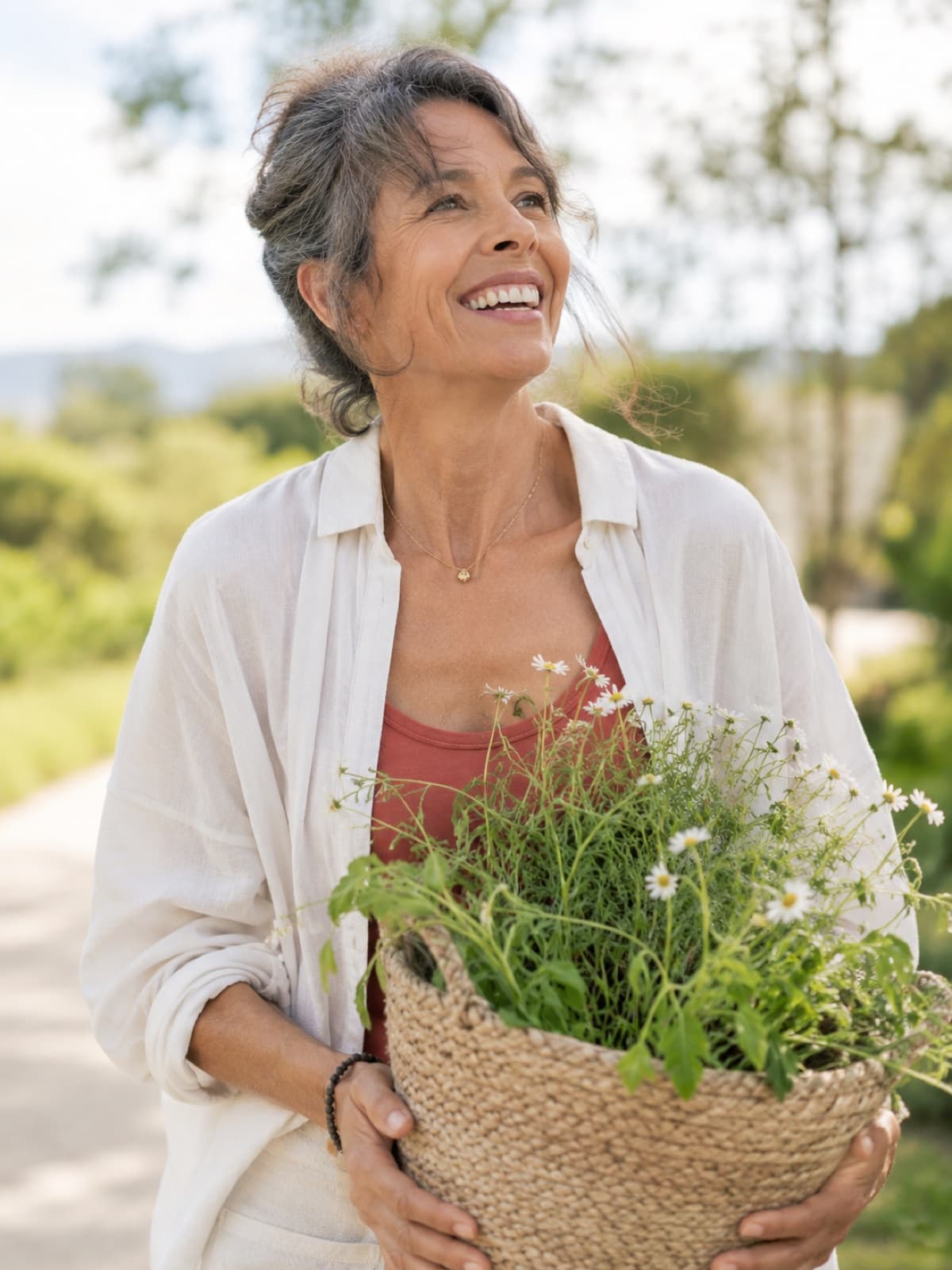 A confident woman enjoying life after menopause relief
