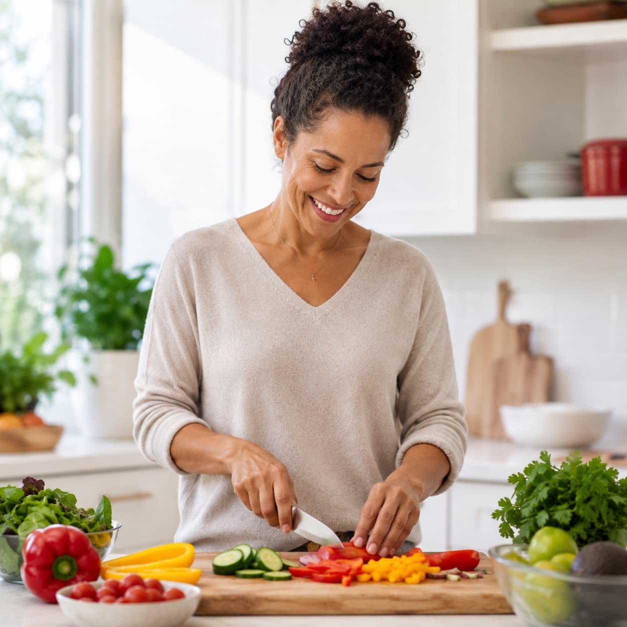 A healthy, confident woman managing PCOS